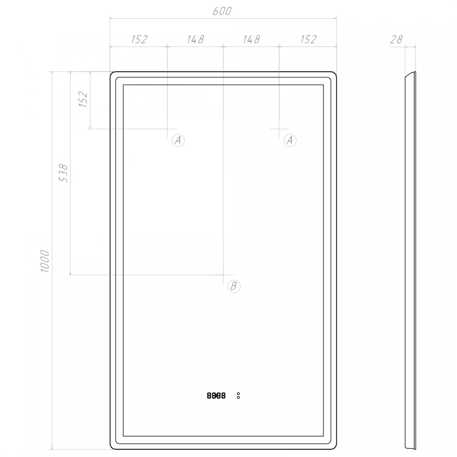 Зеркало Vigo Roberta Luxe 600 293 60x100 см