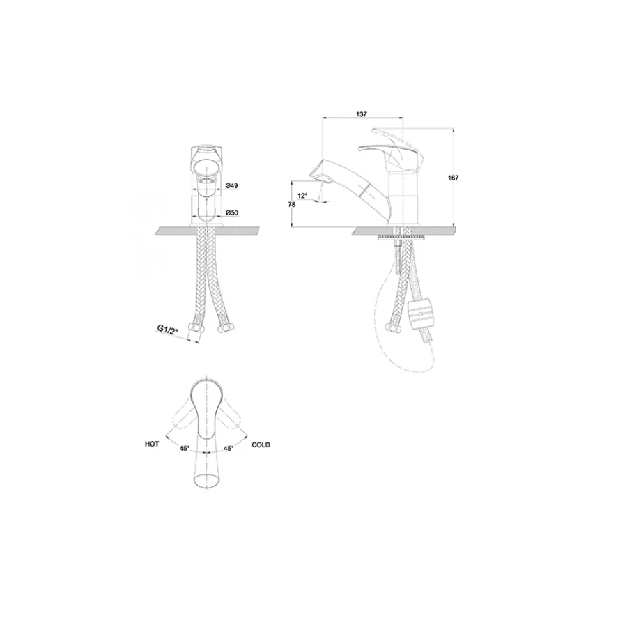 Смеситель для раковины Kaiser City 19366 хром