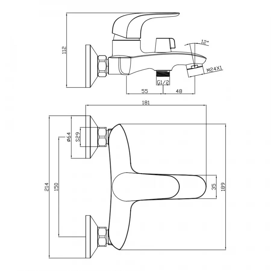 Смеситель Olive`s для ванны Castilla 07201CS