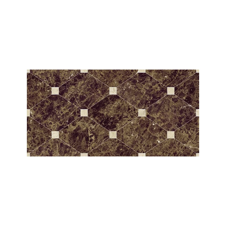 Плитка настенная Navarti Crema Marfil Crown Marron глянцевая коричневая 50х25 см