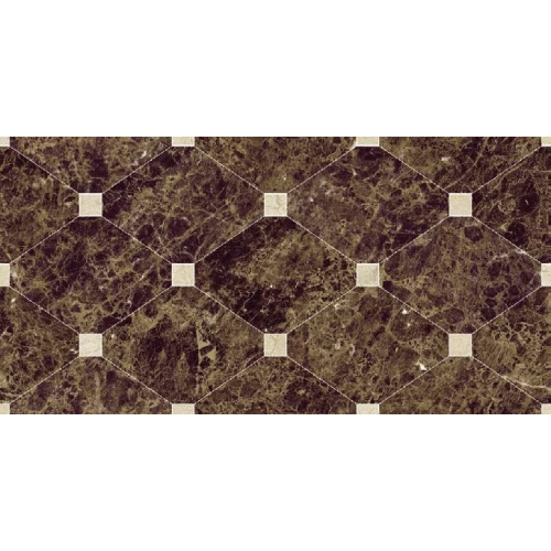 Плитка настенная Navarti Crema Marfil Crown Marron глянцевая коричневая 50х25 см