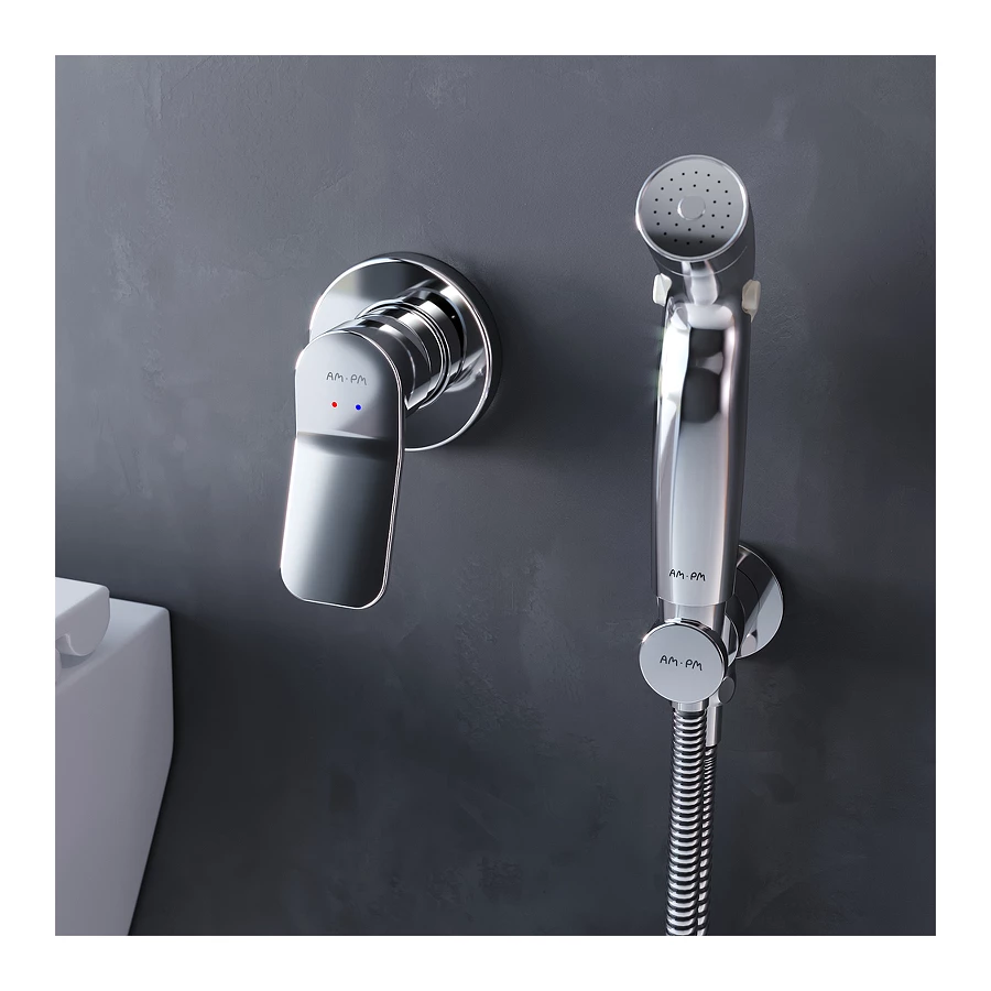Смеситель Am Pm X-Joy монтируемый в стену с гигиеническим душем F40H85A00