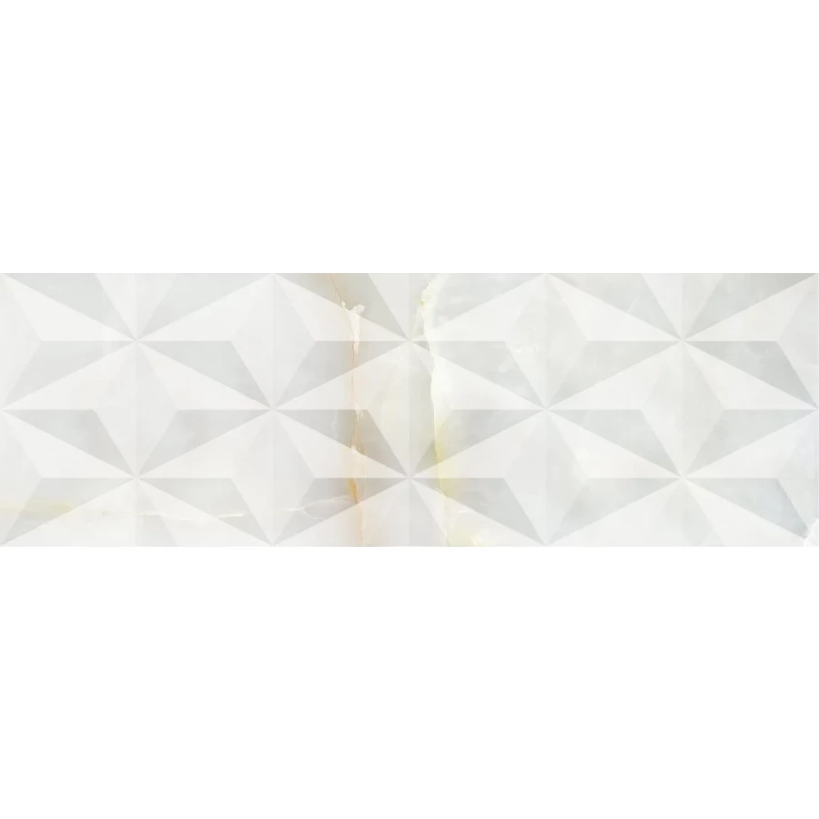 Плитка настенная Dogma Elegante Onyx Triangolo Silver Shine Rettificato глянцевая серая NEO93101D 90x30 см