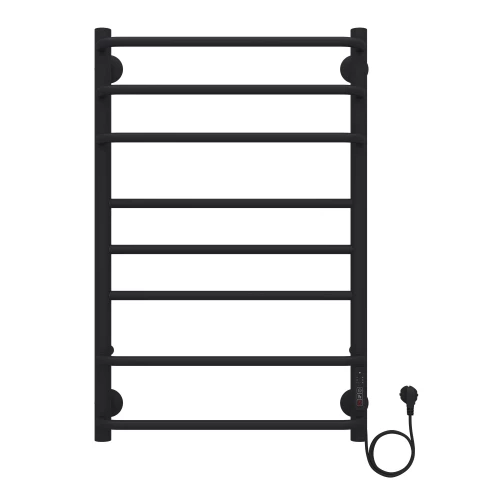 Полотенцесушитель электрический Azario Milan 8 секций тен справа черный AZ90858B 50x80 см