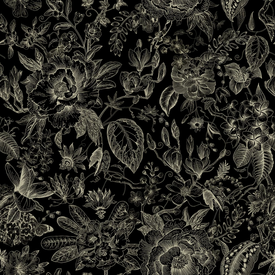 Обои флизелиновые Marburg Glööckler Pompöös Provence черные 35617 0,53х10,05 м