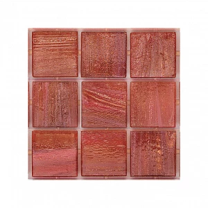 Мозаика стеклянная Trend Brillante Opale 264 с авантюрином 2x2 сетка глянцевая красная Br264-kg 31,6х31,6 см