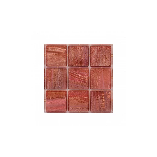 Мозаика стеклянная Trend Brillante Opale 264 с авантюрином 2x2 сетка глянцевая красная Br264-kg 31,6х31,6 см