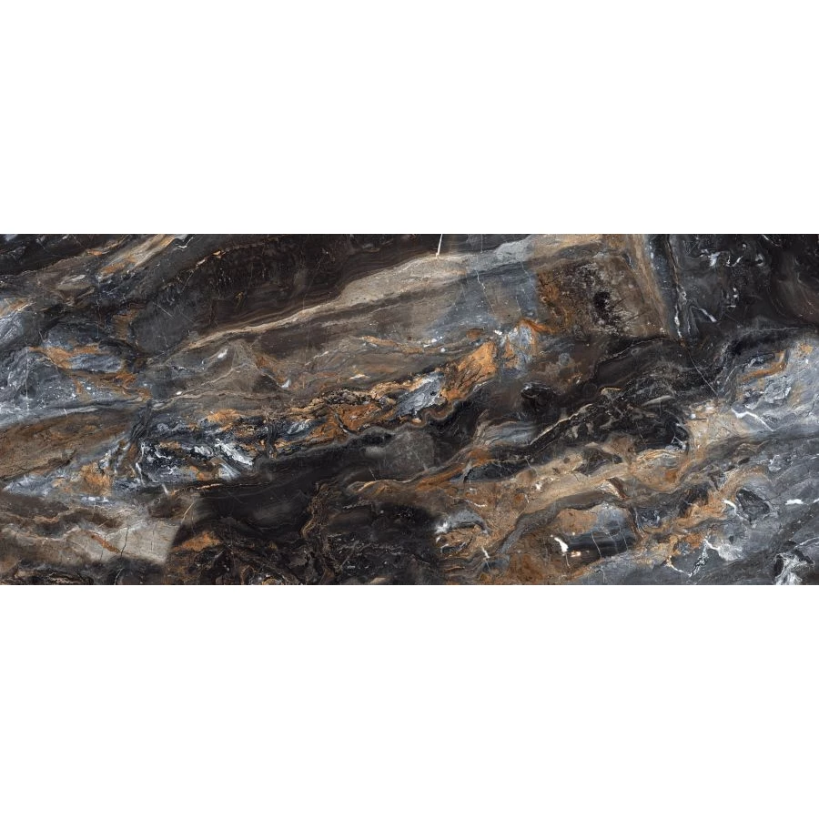 Керамогранит Neodom Titanium Lawa Nero Polished глянцевый черный N20340 280х120 см