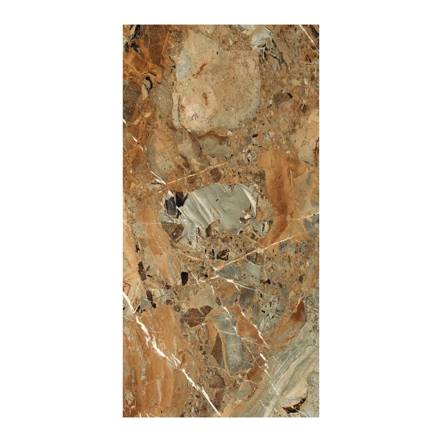 Керамогранит Maimoon Ceramica High Glossy Breccia Fantastico brown 160х80 см