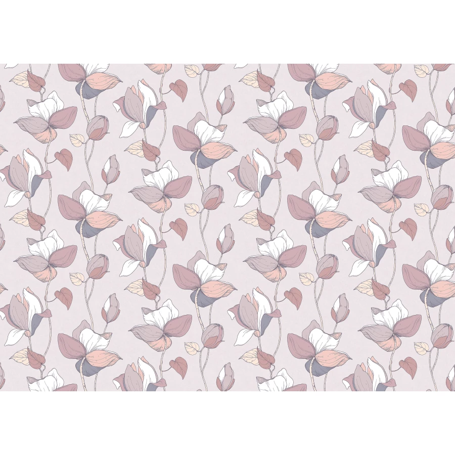 Обои флизелиновые Marburg Flora сиреневые 47474 0,53х10,05 м