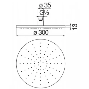 Верхний душ Nobili Chrome хром AD139/63CR 30 см