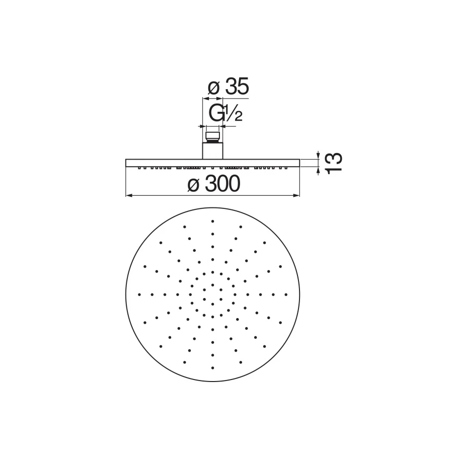 Верхний душ Nobili Chrome хром AD139/63CR 30 см