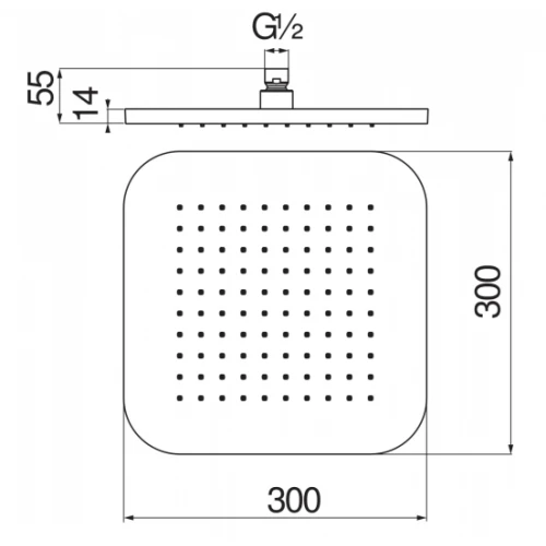 Верхний душ Nobili Chrome хром AD139/129CR 30 см