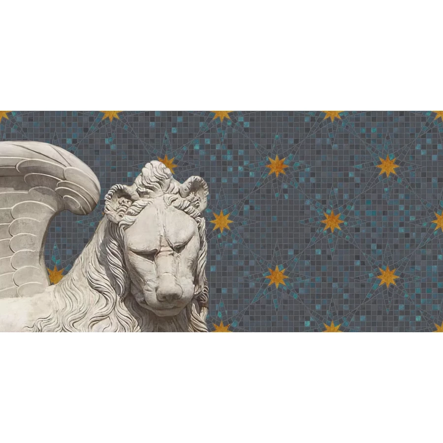 Панно Kerama Marazzi Сан-Марко обрезное матовое сине-серое VT/A648/4x/48017R 160x80 см