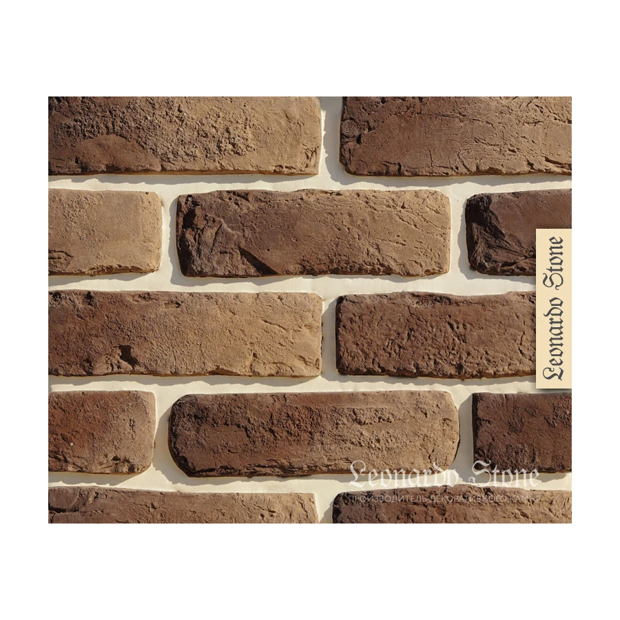 Декоративный кирпич Leonardo Stone Мадрид 444 25-28х7-8х1,7 см