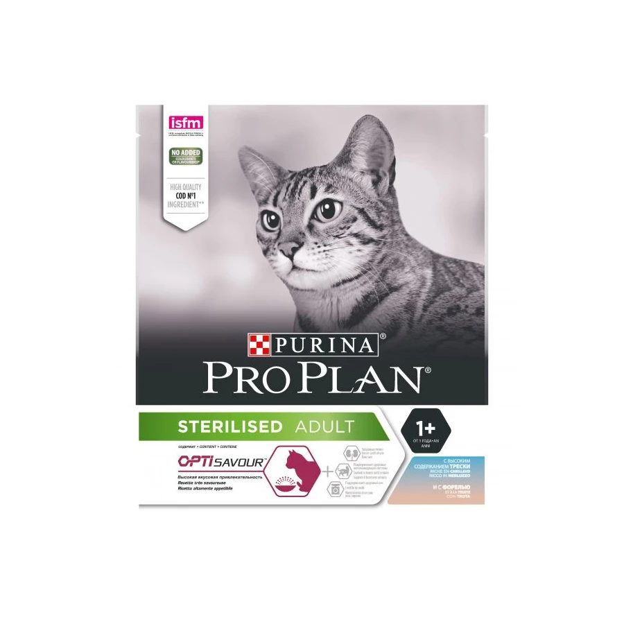 Сухой корм для стерилизованных кошек и кастрированных котов ProPlan Sterilised Треска Форель 400 г