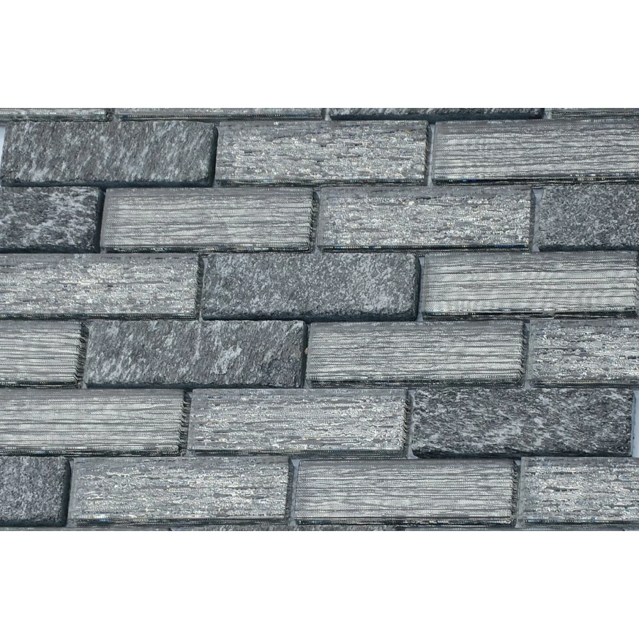 Мозаика из стекла и натурального камня LeeDo Ceramica Punaluu серо-черный 29,8x29,8 см