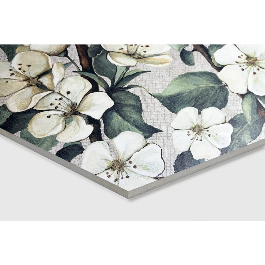 Декор Creanza Corten Grey Decor Shape+Glue Art 3D-глазурь матовый бело-зелёный SH1004-D 120х60 см