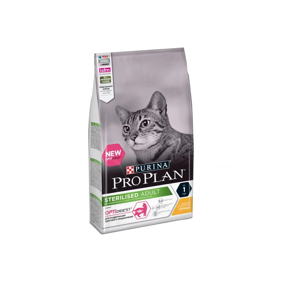 Сухой корм для стерилизованных кошек и кастрированных котов ProPlan с чувствительным пищеварением Курица 1.5 кг