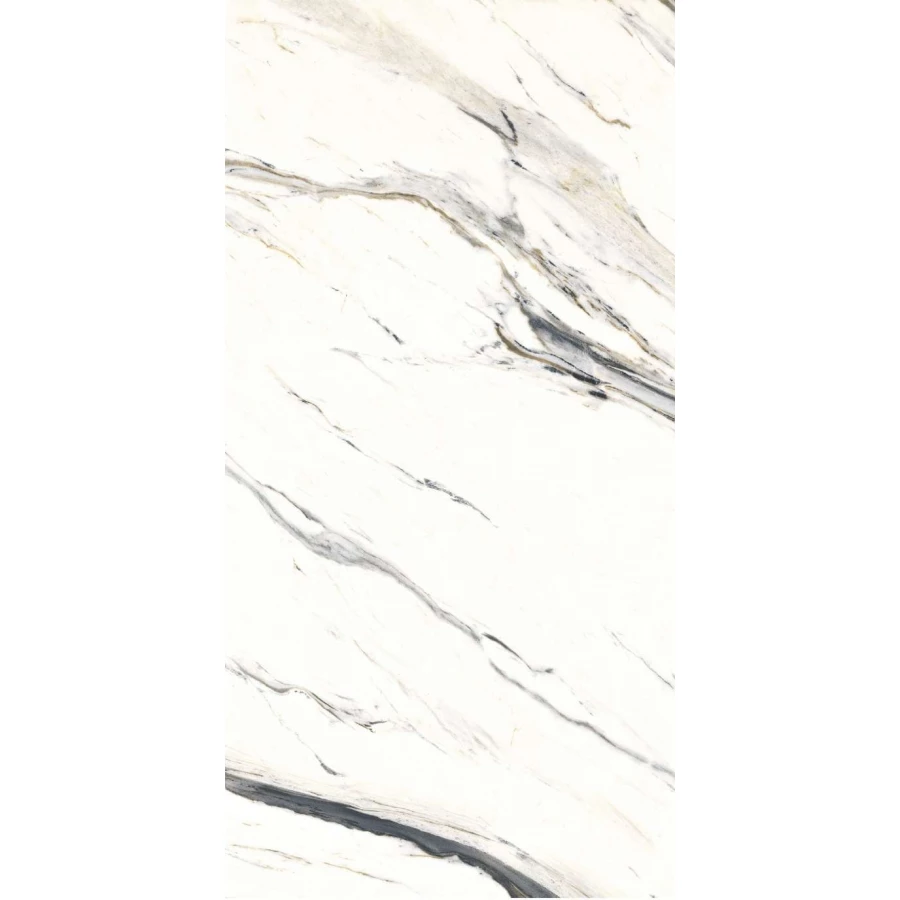 Керамогранит Planet Ceramics UKSL 2412 глянцевый с золотом белый 120х60 см