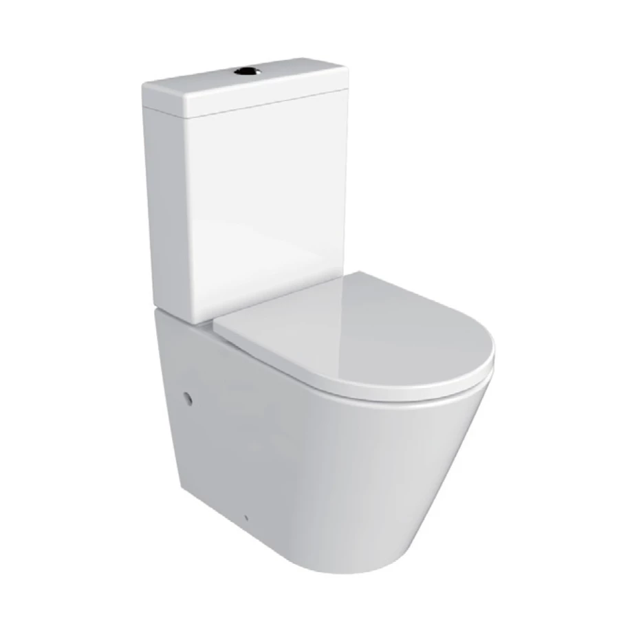 Унитаз компакт напольный Azario Luana безободковый с сиденьем микролифт AZ-8593 61.5х37.5х84 см