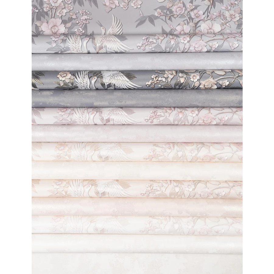 Обои флизелиновые Palitra Prestige Japandi Mural PrestigeColor серые PC72091-42 1,06х10,05 м