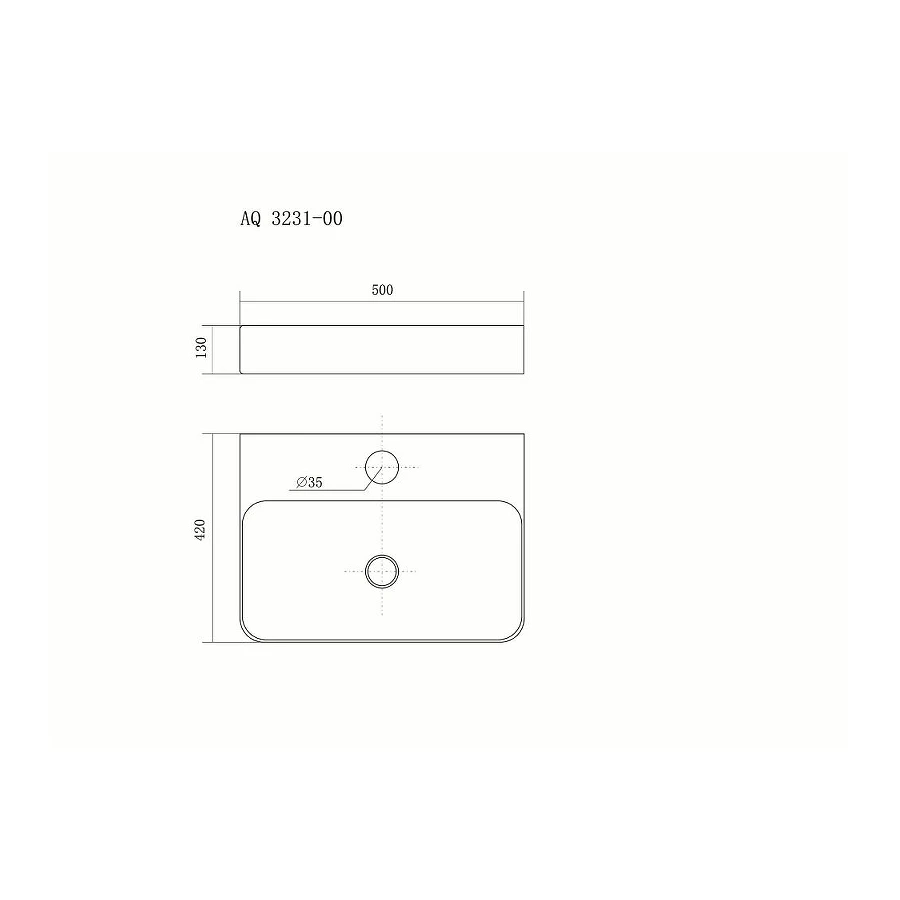 Раковина Aquatek для монтажа на столешницу AQ3231-00 50х42 см