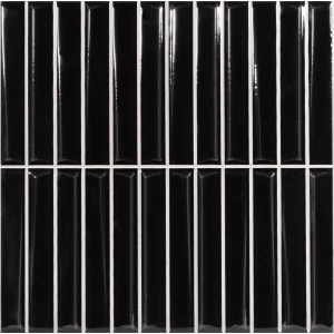 Плитка настенная Monopole Melody Black глянцевая черная 20x20 см