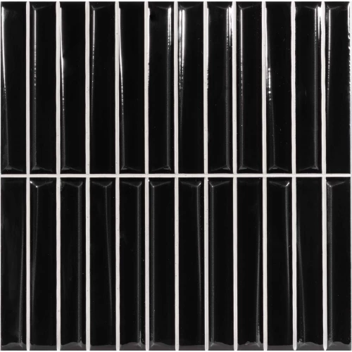 Плитка настенная Monopole Melody Black глянцевая черная 20x20 см