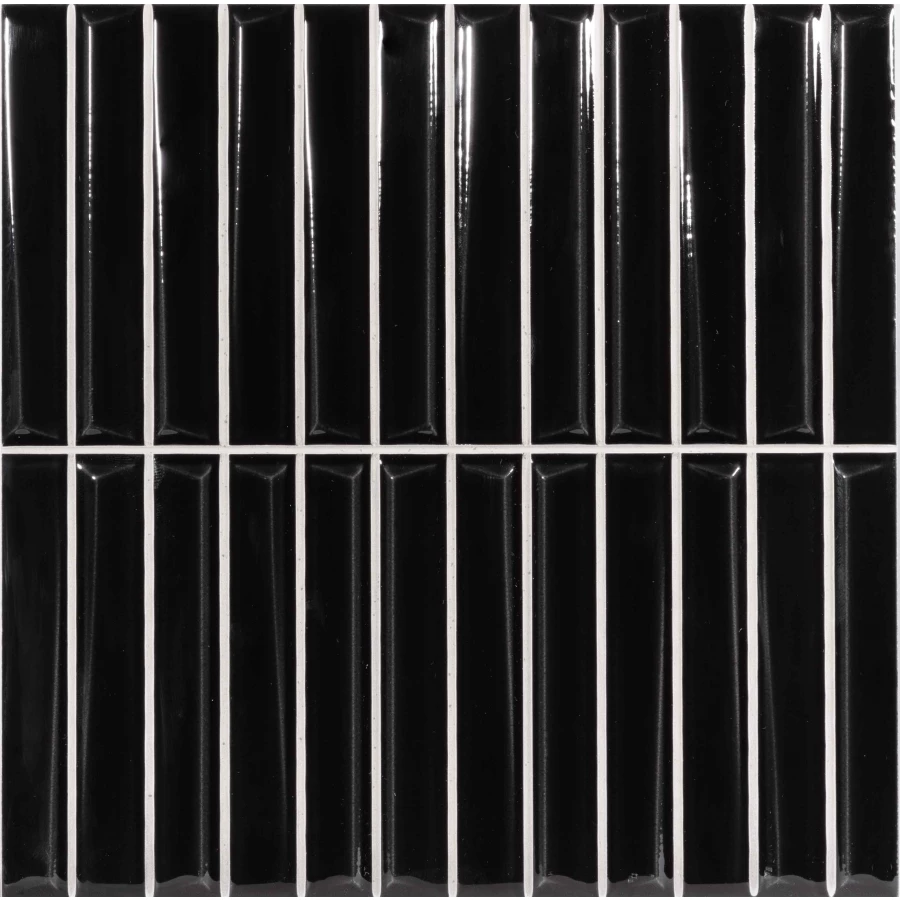 Плитка настенная Monopole Melody Black глянцевая черная 20x20 см