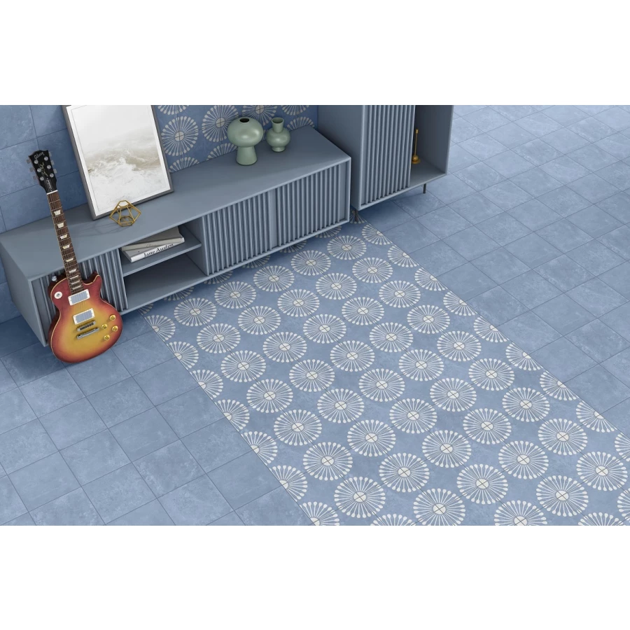 Керамогранит Motto Ceramic Palmas Blue Decor 1 матовый синий N100122 20x20 см