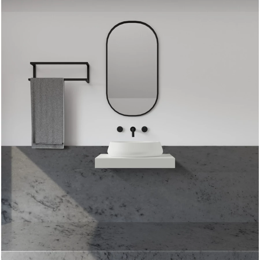 Раковина накладная Abber Stein белая матовая AS2605 60x42 см