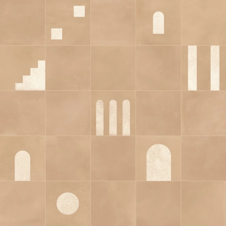 Керамогранит Keope ЦоттоМилано Црета Арчетипо Децоро / CottoMilano Creta Archetipo Decoro матовый бежевый KH3K 20х20 см
