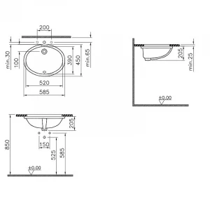 Раковина Vitra Arkitekt 6069B003-0012