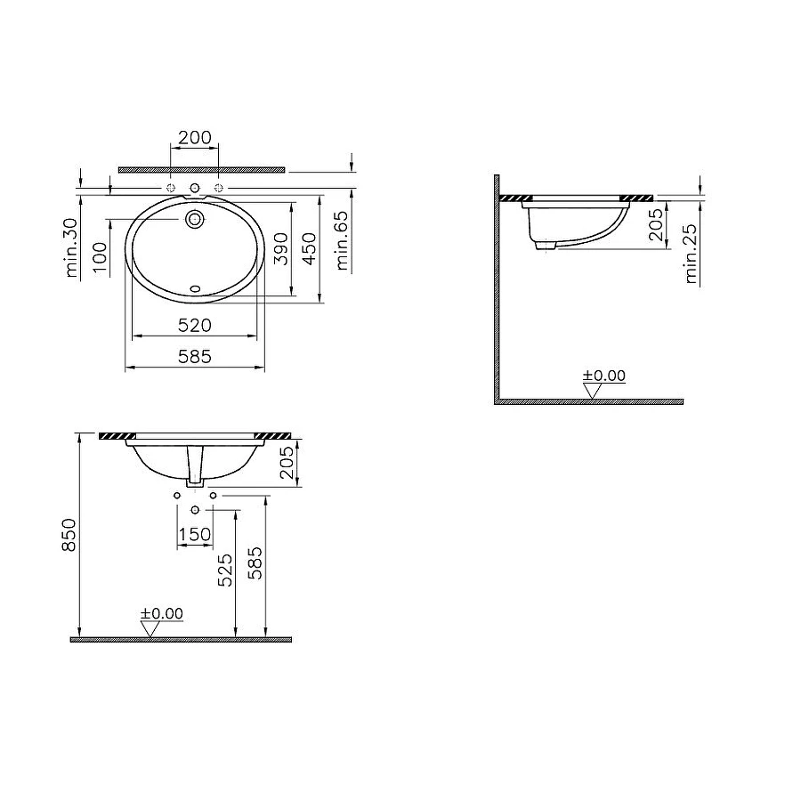 Раковина Vitra Arkitekt 6069B003-0012