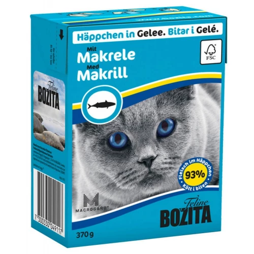 Консервы для кошек Bozita Feline MakerelTetra Pak кусочки в желе со скумбрией 4911 370 г