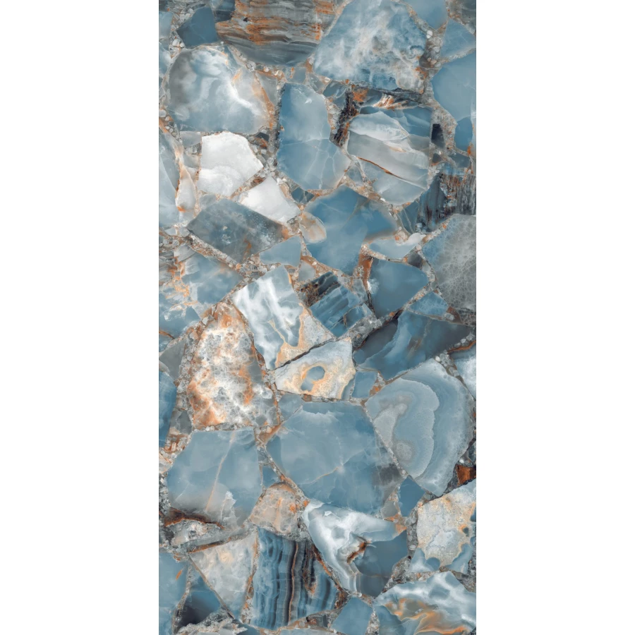 Керамогранит Seratonia Glossy Aqua Stone Dark темно-голубой 120х60 см