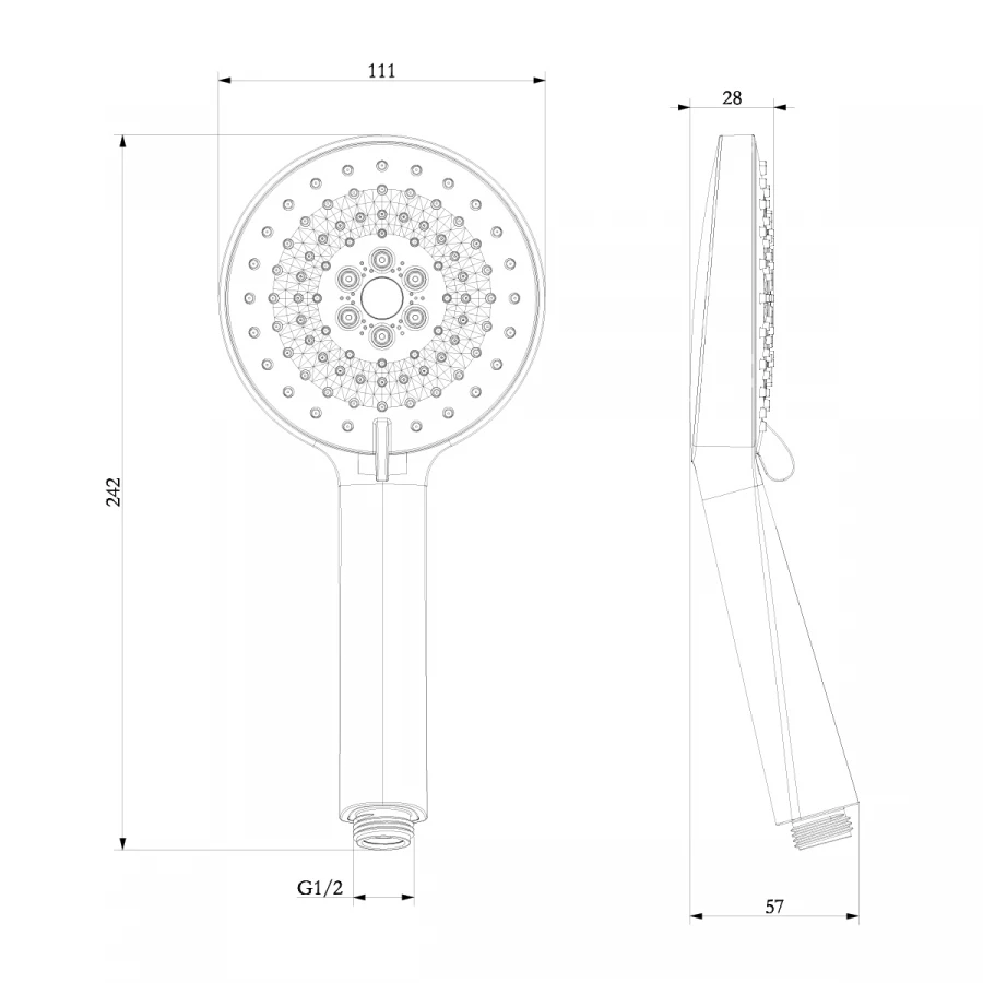 Лейка Lemark душевая 3-функциональная LM8127C