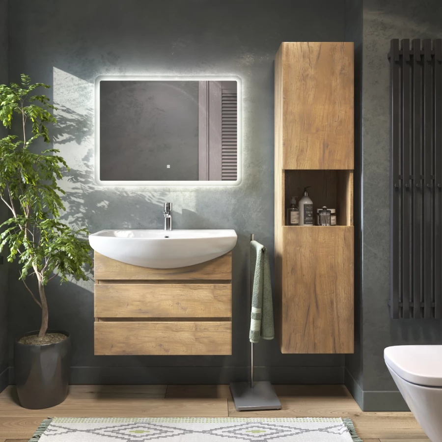 Тумба под раковину Vigo Wing 600-0-2 навесная дуб золотой tp.WIN.BAL.60.2Y дуб золотой