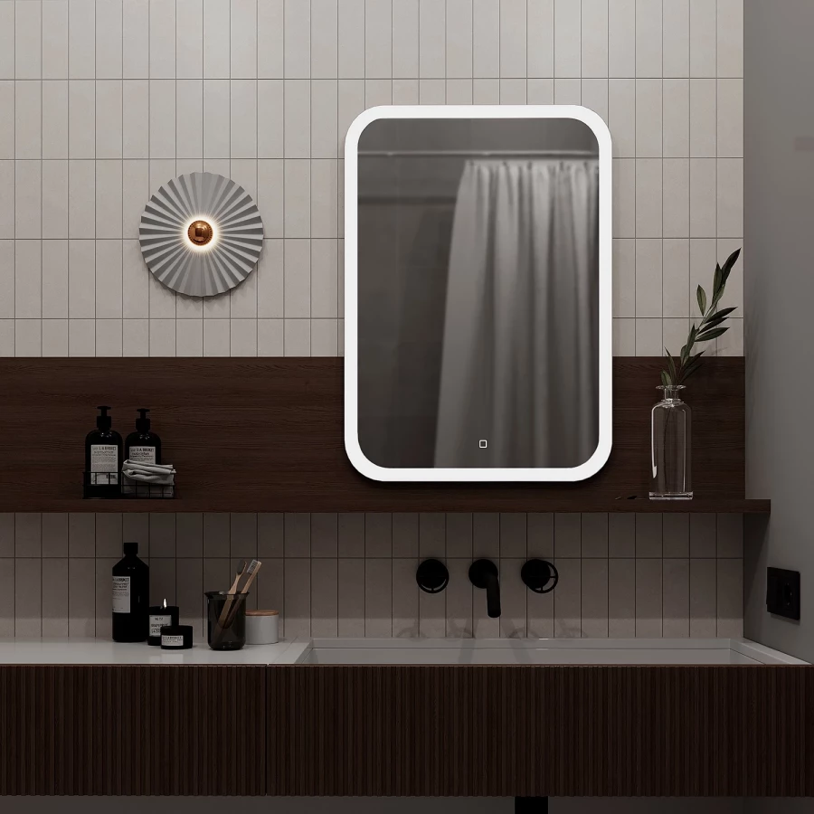 Зеркало MixLine Стив сенсорный выключатель светодиодная подсветка 553261 50.5x75 см