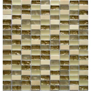 Мозаика Tonomosaic ARM17 imperador light, матовая, глянцевая, из мрамора и стекла, кремовая, болотная 28,5*30,5 см