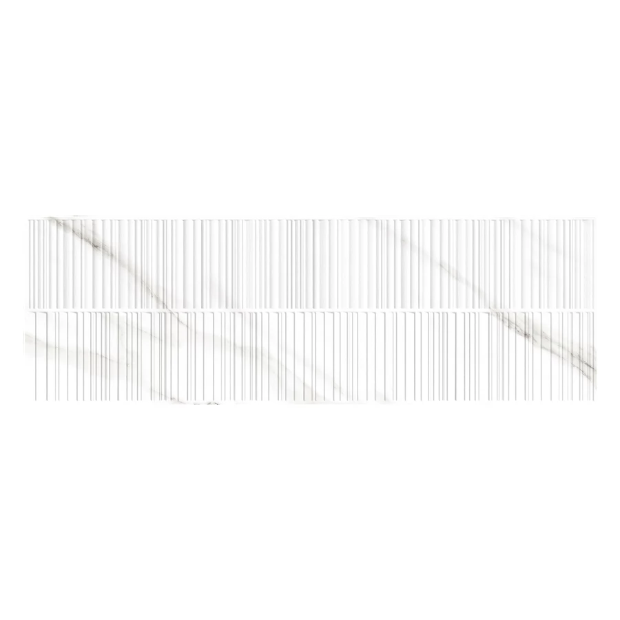 Плитка керамическая Eurotile Ceramica Мэдисон / Madison рельеф матовая белая 253 100х32,5 см