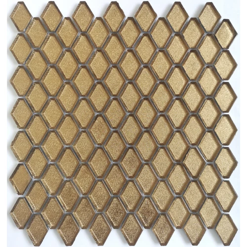 Стеклянная мозаика LeeDo Ceramica Alchimia Diamanti d'oro золотистый 28,2x31 см