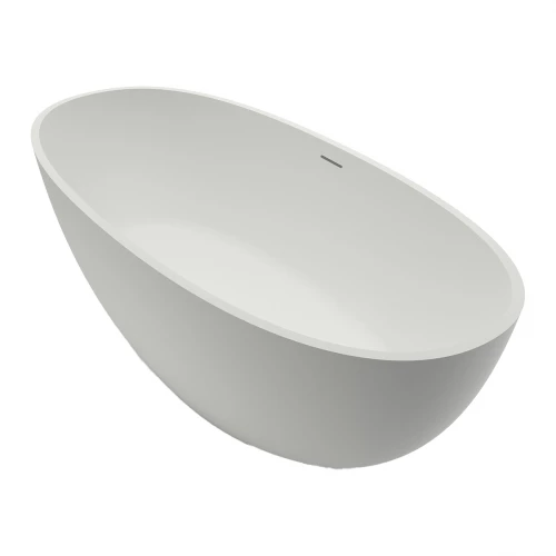 Ванна из искусственного камня Azario Charters свободностоящая белая матовая с белым матовым донным клапаном CHA17079S 170х79х58 см