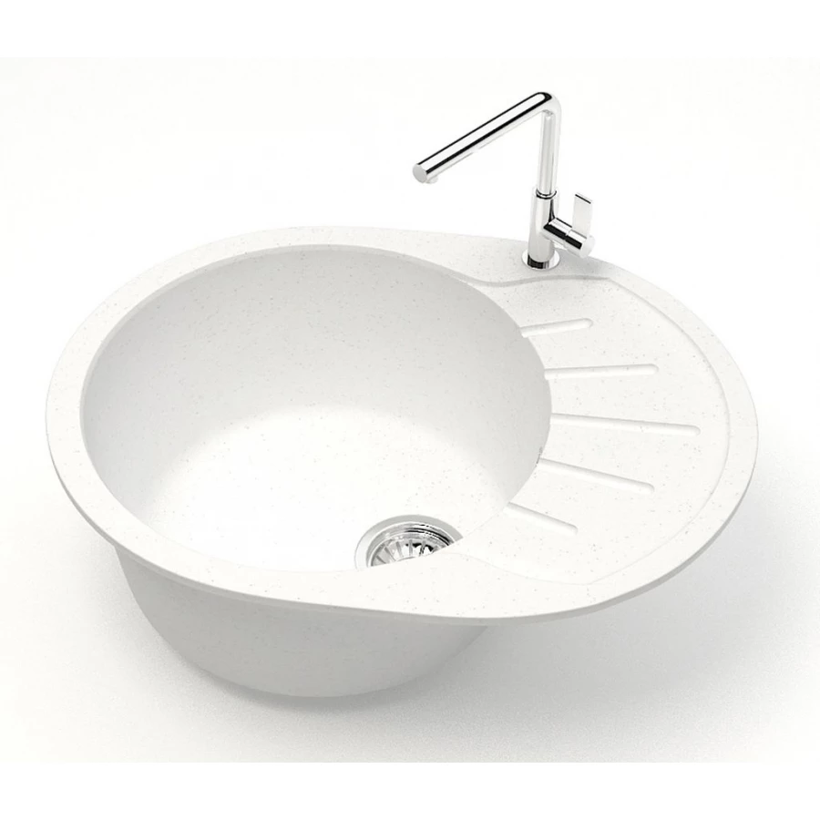 Кухонная мойка Azario Light искусственный мрамор цвет белый CS00079917 57.5х44х21.5 см