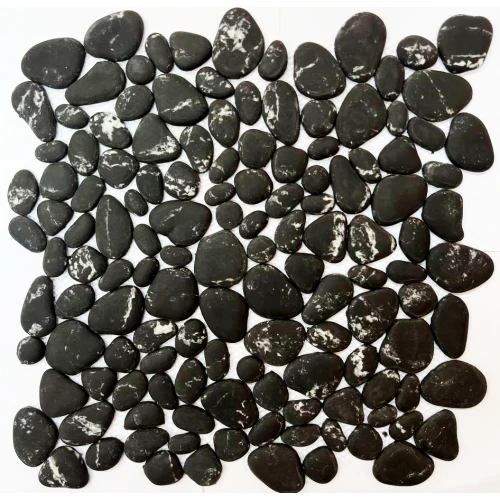 Мозаика Orro Mosaic Гласс Галька Черная матовая 30,5х30,5 см