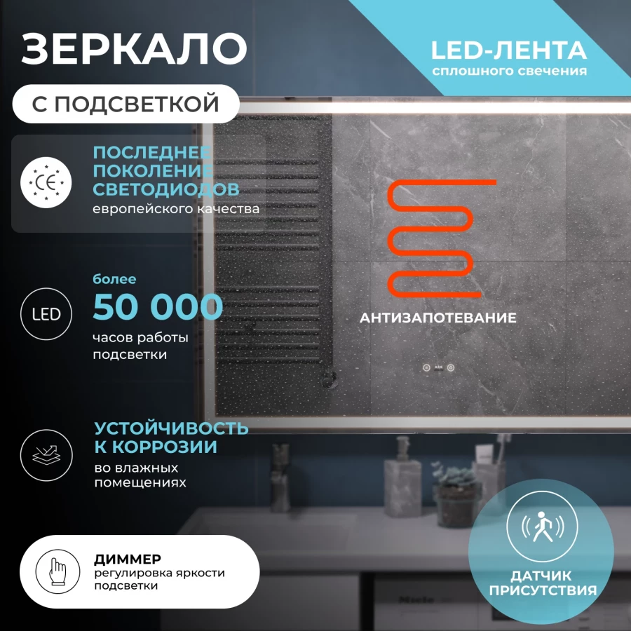 Зеркало Vigo Geometry Step 1000 235 100x70 см