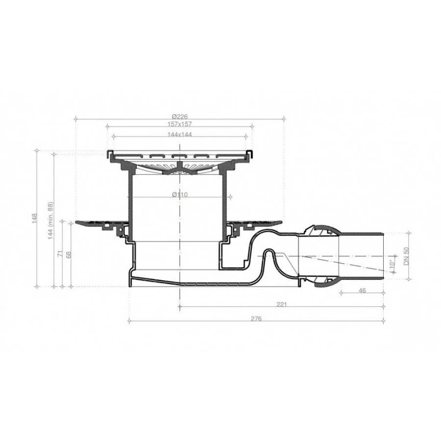 Точечный трап Pestan Confluo StandardTide Mask 13000081 15х15 см