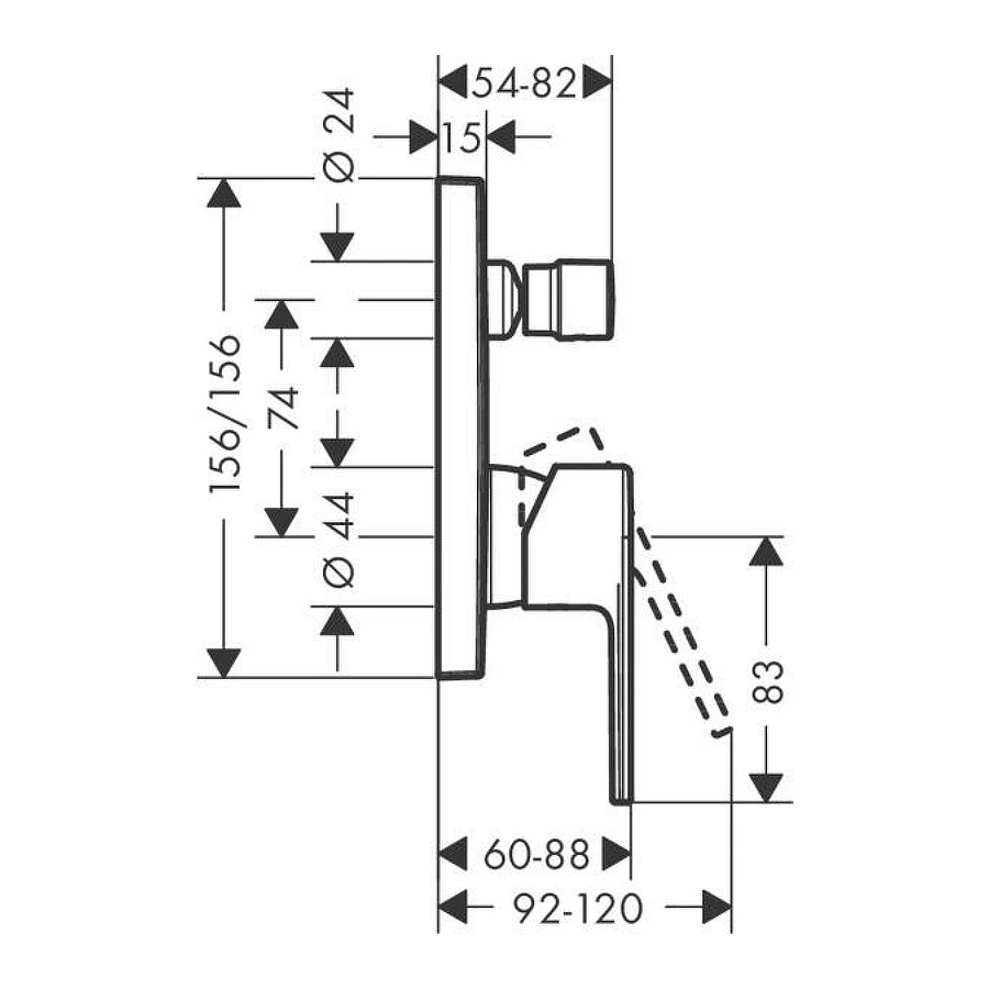 Смеситель для душа Hansgrohe Vernis Shape хром 71469000