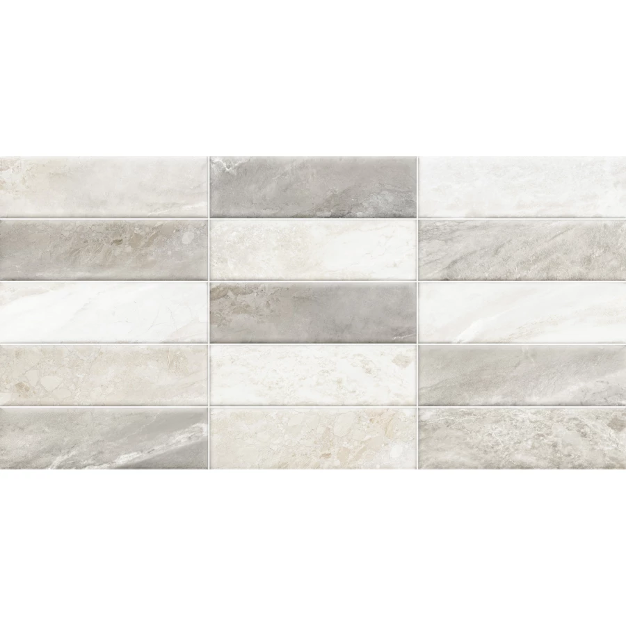 Плитка настенная ALMA Ceramica Adriatic рельефная матовая серая TWA3060ADT17 60х30 см